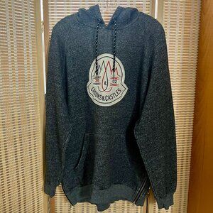 Crooks & Castles Grey Alpine Pullover Hooded Sweatshirt w/ Logo & Side Zipper XL